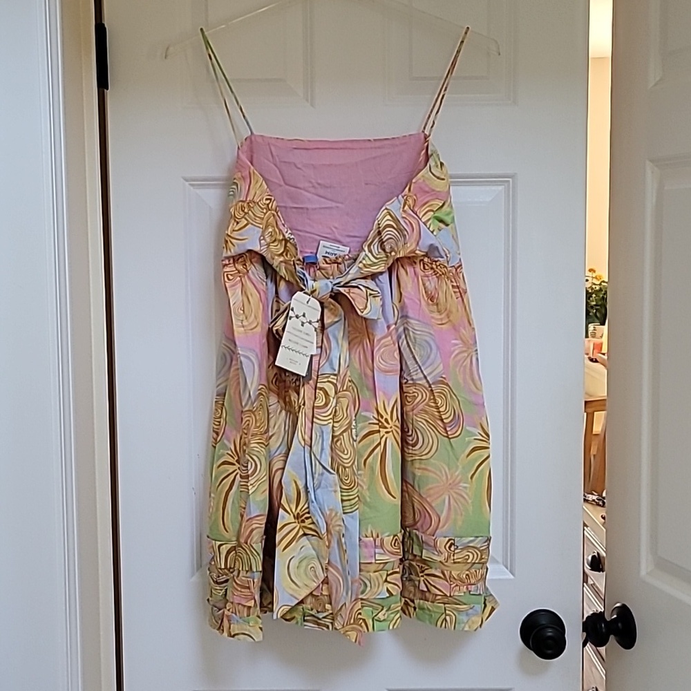 Farm Rio Anthropologie Sleeveless Floral Mini Dress L NWT - Picture 4 of 9